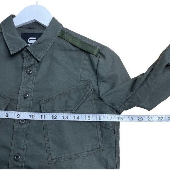 G STAR Raw Roving Straight Fit Shirt Green Long Sleeve Utility Buttoned Soft XS - Picture 6 of 8
